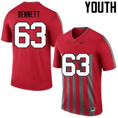 NCAA Ohio State Buckeyes Youth #63 Michael Bennett Throwback Nike Football College Jersey DOB8745PM